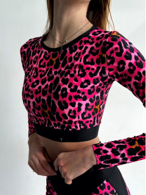 Укорочений рашгард FITRUN Rashguard Midi "Leo Pink"