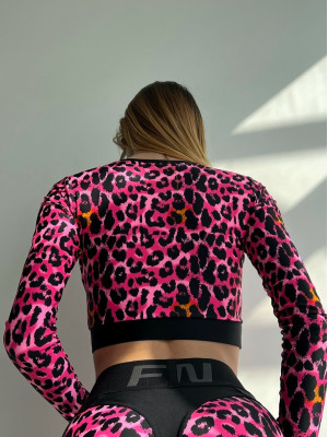 Укорочений рашгард FITRUN Rashguard Midi "Leo Pink"