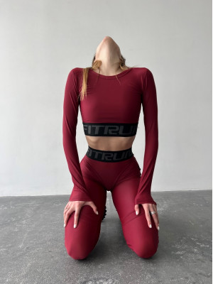 Shortened Rashguard FITRUN Rashguard Midi Brend "Beet Red"