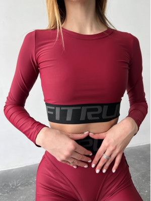 Топ с длинным рукавом FITRUN Long Sleeve Midi Brend "Beet Red"