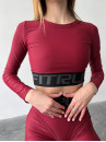 Укороченный рашгард FITRUN Rashguard Midi Brend "Beet Red"