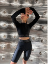 Топ з довгим рукавом FITRUN Long Sleeve Midi Open Back "Total Black"