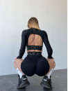 Топ з довгим рукавом FITRUN Long Sleeve Midi Open Back "Total Black"