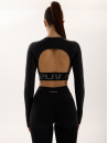 Long Sleeve Top FITRUN Long Sleeve Midi Open Back "Total Black"
