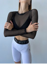 Укороченный рашгард FITRUN Rashguard Midi Mesh "Black"