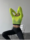 Укорочений рашгард FITRUN Rashguard Midi Mesh "Neon Green"