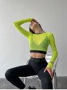 Укороченный рашгард FITRUN Rashguard Midi Mesh "Neon Green"