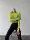 Shortened Rashguard FITRUN Rashguard Midi Mesh "Neon Green"