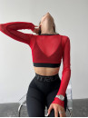 Укороченный рашгард FITRUN Rashguard Midi Mesh "Red"