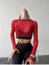 Укороченный рашгард FITRUN Rashguard Midi Mesh "Red"