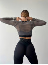 Shortened Rashguard FITRUN Rashguard Midi Mesh "Gray"