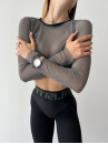 Shortened Rashguard FITRUN Rashguard Midi Mesh "Gray"