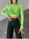 Укорочений рашгард FITRUN Rashguard Midi Spider Mesh "Neon Green"