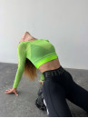 Укороченный рашгард FITRUN Rashguard Midi Spider Mesh "Neon Green"