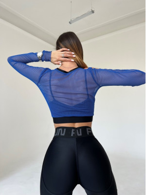 Shortened Rashguard FITRUN Rashguard Midi Mesh "Blue"