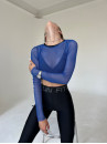 Shortened Rashguard FITRUN Rashguard Midi Mesh "Blue"