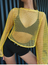 Shortened Rashguard FITRUN Rashguard Palm Mesh "Yellow Big"