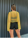 Shortened Rashguard FITRUN Rashguard Palm Mesh "Yellow Big"