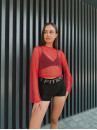 Укорочений рашгард FITRUN Rashguard Palm Mesh "Red Big"