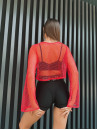 Укороченный рашгард FITRUN Rashguard Palm Mesh "Red Big"