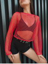 Shortened Rashguard FITRUN Rashguard Palm Mesh "Red Big"