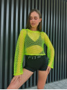 Укороченный рашгард FITRUN Rashguard Palm Mesh "Neon Green Big"