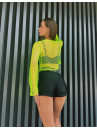 Укороченный рашгард FITRUN Rashguard Palm Mesh "Neon Green Big"