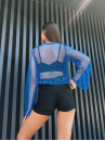 Shortened Rashguard FITRUN Rashguard Palm Mesh "Blue Big"