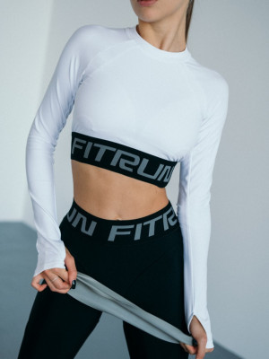 Топ з довгим рукавом FITRUN Long Sleeve Midi Open Back "Total White"