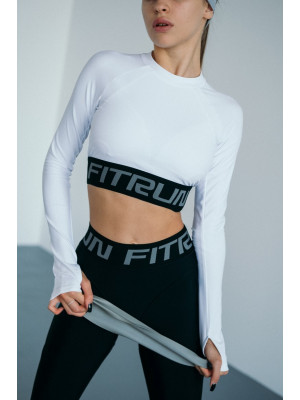 Укорочений рашгард FITRUN Rashguard Midi Open Back "Total White"