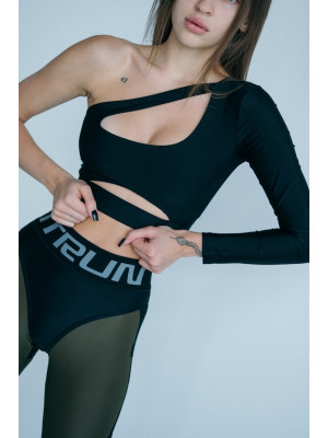 Укороченный рашгард FITRUN Rashguard Racy "Total Black"