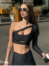 Укороченный рашгард FITRUN Rashguard Racy "Total Black"