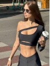 Топ с длинным рукавом FITRUN Long Sleeve Racy "Total Black"