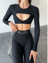 FITRUN Bolero Long Sleeve Top "Total Black"