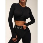 Топ с длинным рукавом FITRUN Long Sleeve NICE "Total Black Relief"