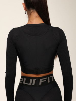 Long-sleeved top FITRUN Long Sleeve NICE "Total Black Relief"