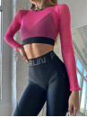 Shortened Rashguard FITRUN Rashguard Midi Mesh "Pink"