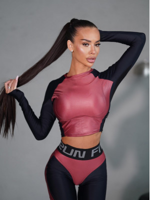 Long-sleeved top FITRUN Long Sleeve Vivid "Wine Blaze"