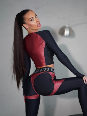 Long-sleeved top FITRUN Long Sleeve Vivid "Wine Blaze"