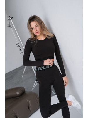 Shortened Rashguard FITRUN Rashguard Midi "Total Black Soft"