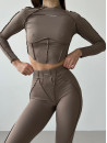 Топ с длинным рукавом FITRUN Long Sleeve-Corset Versa "Sand VE"