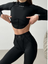 Long-sleeved top FITRUN Long Sleeve-Corset Versa "Black VE"
