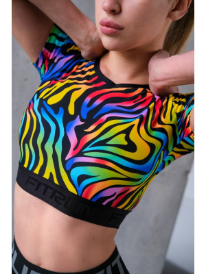  Укорочений рашгард FITRUN Mini Rash T-shirt "Colourful Zebra"