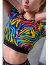 Shortened Rashguard FITRUN Mini Rash T-shirt "Colourful Zebra"