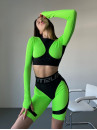 Укорочений рашгард FITRUN Rashguard NICE "Neon Green Relief"