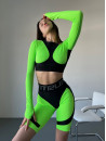 Long-sleeved top FITRUN Long Sleeve NICE "Neon Green Relief"