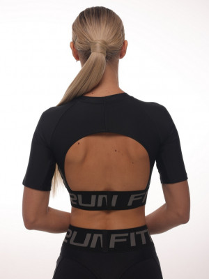 T-shirt FITRUN T-shirt Open Back "Total Black"