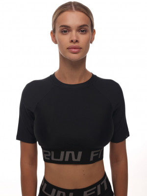T-shirt FITRUN T-shirt Open Back "Total Black"