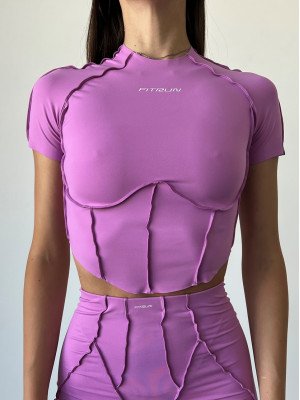 Shortened Rashguard FITRUN Rashguard-Corset T-shirt Versa "Fuchsia VE"