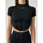 Shortened Rashguard FITRUN Rashguard-Corset T-shirt Versa "Black VE"